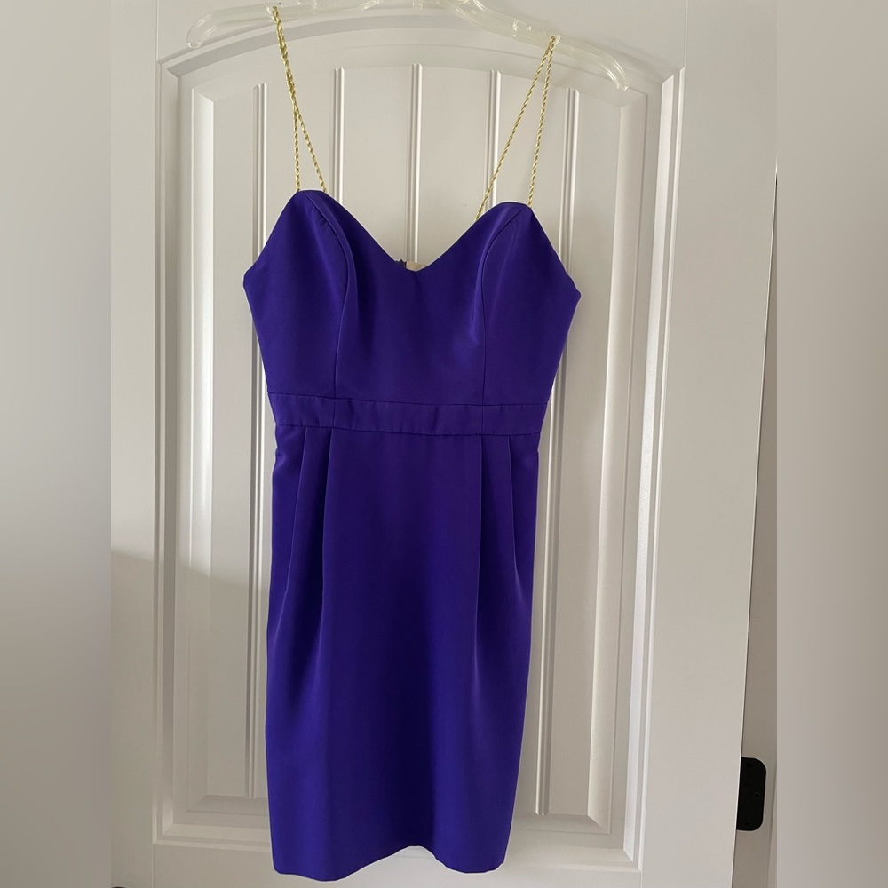 Purple Naven cocktail dress with gold straps in like new condition